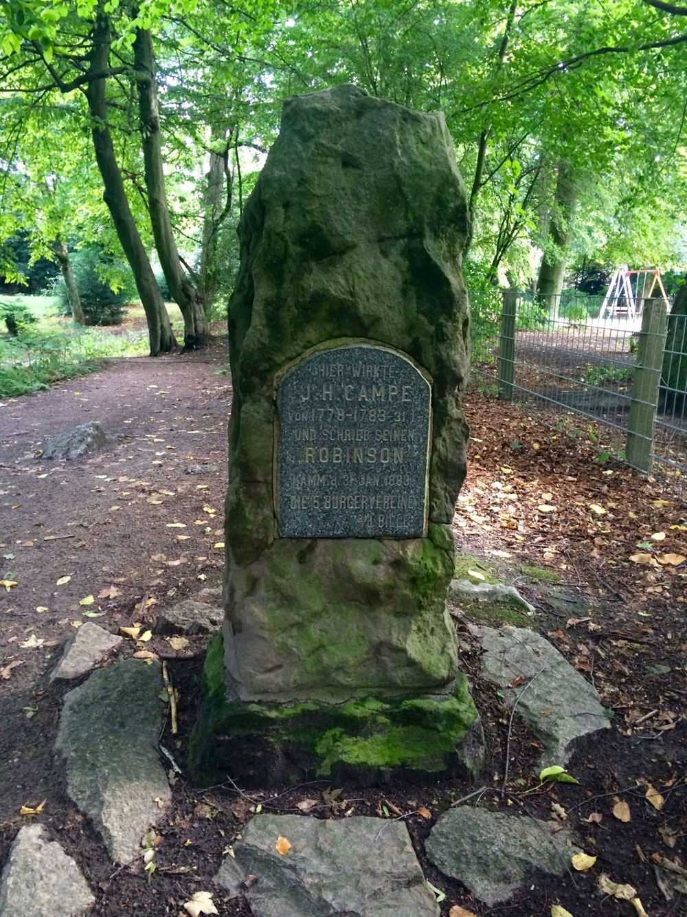 Commemoration for J. H. Campe in Hammer Park